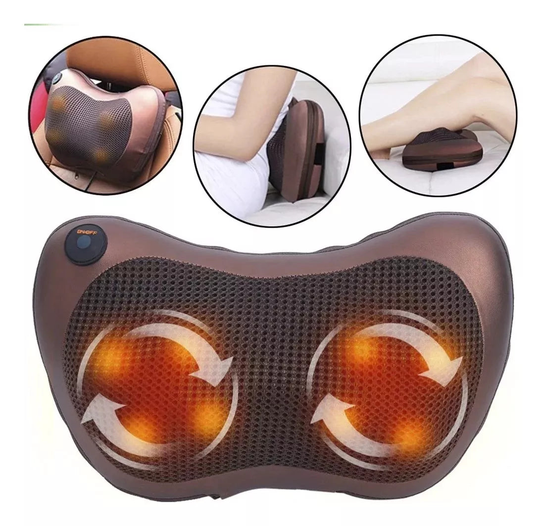Cojín Masajeador portátil con Calor Infrarrojo-Alivia Cuellos y Espalda